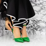 Pantofi cu Toc subtire 2DC5 Verde » meishop.life