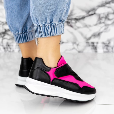 Pantofi Sport Dama 2XJ92-1 Negru-Roz » meishop.life