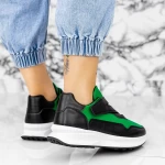 Pantofi Sport Dama 2XJ92-1 Negru-Verde » meishop.life