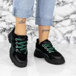 Pantofi Sport Dama 2N37 Negru-Verde » meishop.life