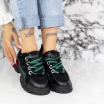 Pantofi Sport Dama 2N37 Negru-Verde » meishop.life
