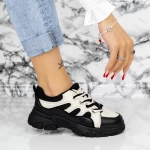Pantofi Sport Dama 2N37 Negru-Bej » meishop.life