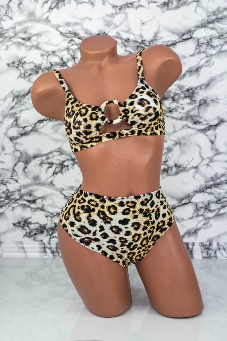 Costum de Baie Dama 2 piese M0051 Leopard Bej » meishop.life