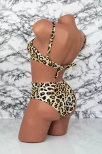 Costum de Baie Dama 2 piese M0051 Leopard Bej » meishop.life