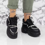 Pantofi Sport Dama cu Platforma 2WL92 Negru » meishop.life