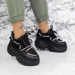 Pantofi Sport Dama cu Platforma 2WL92 Negru » meishop.life