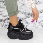 Pantofi Sport Dama cu Platforma 2WL92 Negru » meishop.life