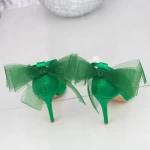 Sandale Dama cu Toc subtire 2LU2 Verde » meishop.life