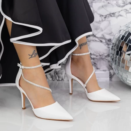 Pantofi Stiletto 2XKK81 Alb » meishop.life