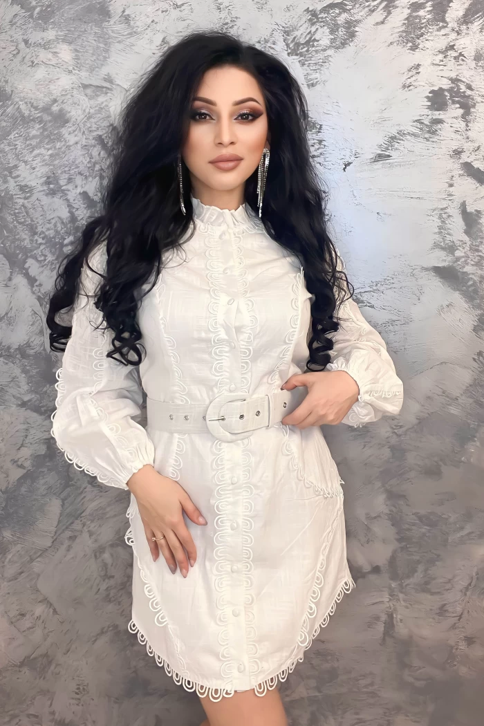 Rochie Dama A68183 Alb Kikiriki