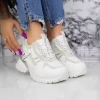 Pantofi Sport Dama cu Platforma 2SZ1 Alb Mei