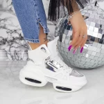 Pantofi Sport Dama cu Platforma K08 Alb Mei