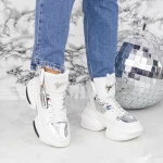 Pantofi Sport Dama cu Platforma K08 Alb Mei