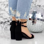 Sandale Dama cu Toc gros 2XKK12 Negru » meishop.life