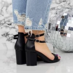 Sandale Dama cu Toc gros 2XKK12 Negru » meishop.life