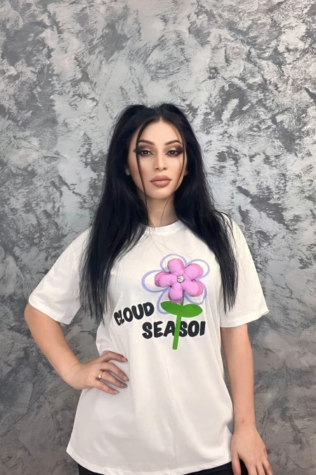 Tricou Dama 666 Alb » meishop.life