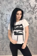 Tricou Dama NG23101 Alb » meishop.life