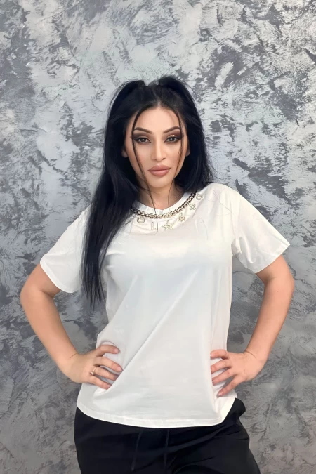 Tricou Dama P5808 Alb » meishop.life