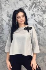 Bluza Dama QQ218 Gri » meishop.life