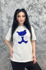 Tricou Dama SJD92800 Alb-Albastru » meishop.life