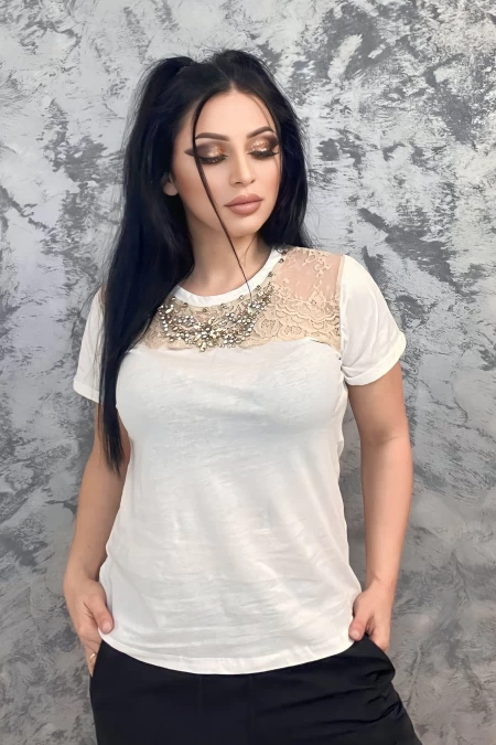Tricou Dama W3162 Alb » meishop.life