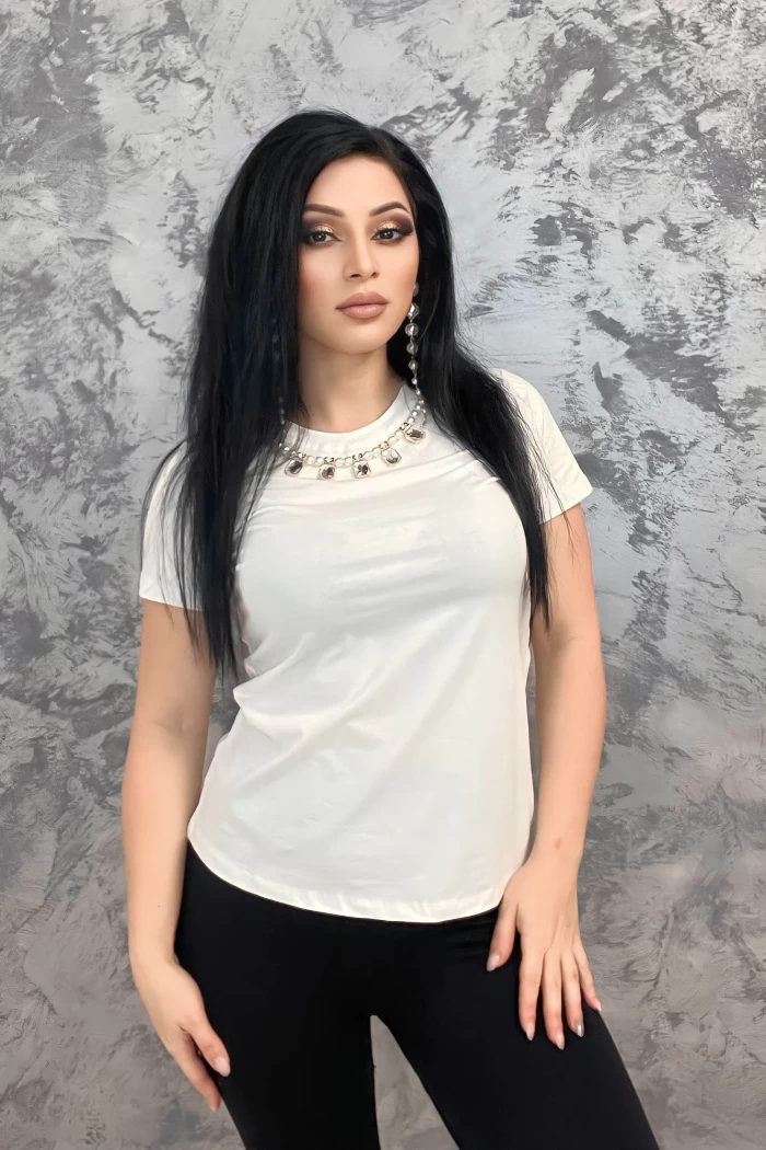 Tricou Dama W-3188 Alb » meishop.life