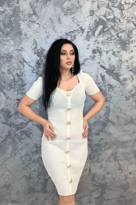 Rochie Dama L55280 Alb » meishop.life