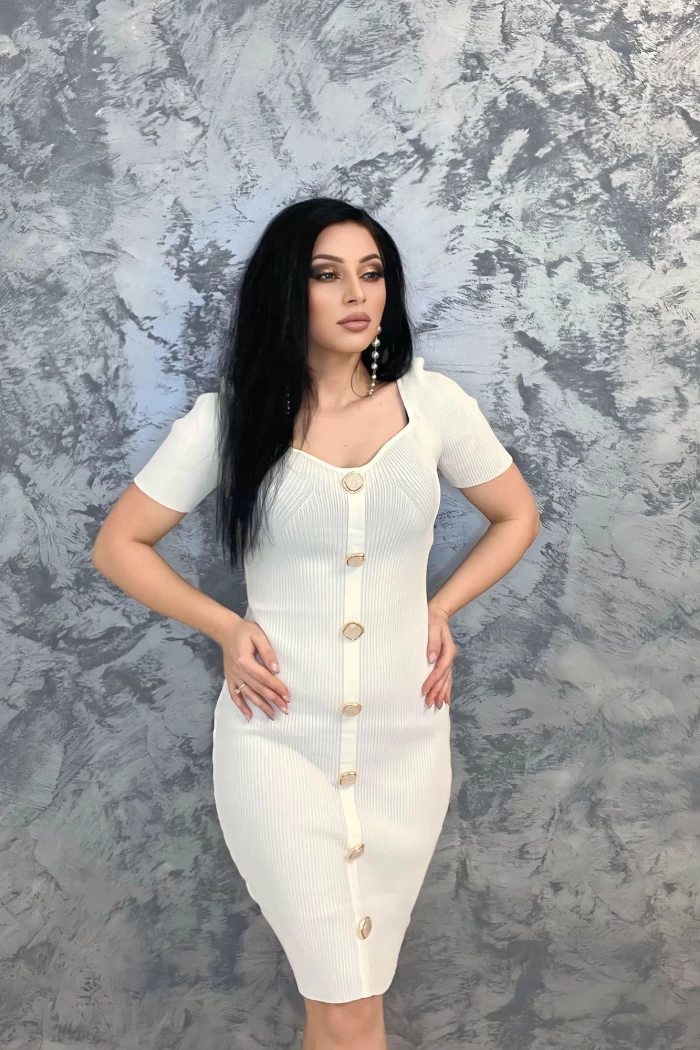 Rochie Dama L55280 Alb » meishop.life