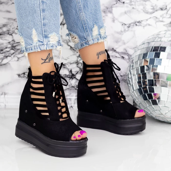 Sandale Dama cu Platforma 2W70 Negru » meishop.life