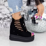 Sandale Dama cu Platforma 2W70 Negru » meishop.life