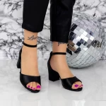 Sandale Dama cu Toc gros XKK566A Negru » meishop.life