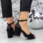 Sandale Dama cu Toc gros XKK566A Negru » meishop.life