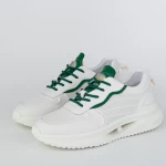 Pantofi Sport Barbati 27-1 Alb-Verde » meishop.life