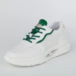Pantofi Sport Barbati 27-1 Alb-Verde » meishop.life