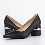 Pantofi cu Toc gros K5720-3748D Negru » meishop.life