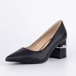 Pantofi cu Toc gros K5720-3748D Negru » meishop.life