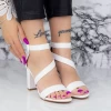 Sandale Dama cu Toc gros XKK535 Alb (N14) Mei