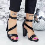 Sandale Dama cu Toc gros XKK536A Negru » meishop.life