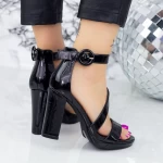 Sandale Dama cu Toc gros XKK536A Negru » meishop.life