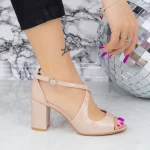 Sandale Dama cu Toc gros YXD18A Bej » meishop.life