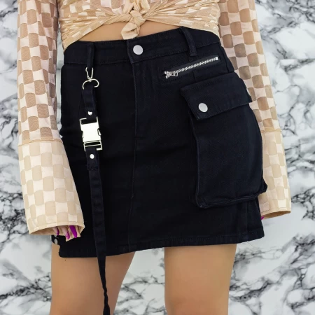 Fusta Denim TR102 Negru » meishop.life