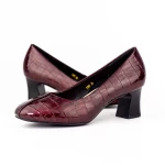 Pantofi cu Toc gros 7395 Visiniu » meishop.life
