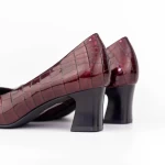 Pantofi cu Toc gros 7395 Visiniu » meishop.life