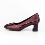 Pantofi cu Toc gros 7395 Visiniu » meishop.life