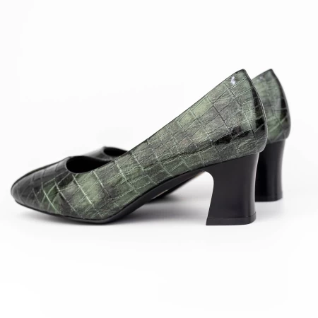 Pantofi cu Toc gros 7395 Verde » meishop.life