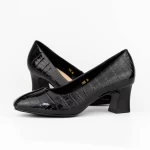 Pantofi cu Toc gros 7395 Negru » meishop.life