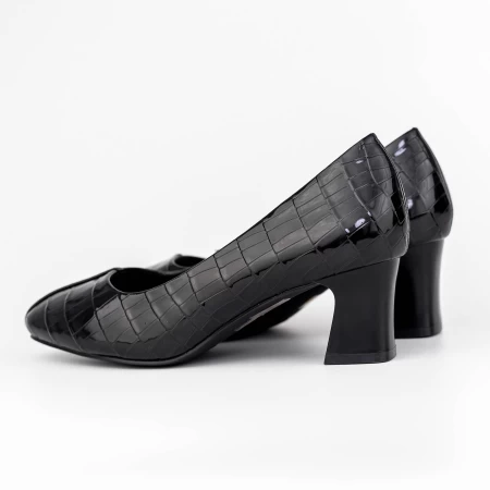 Pantofi cu Toc gros 7395 Negru » meishop.life
