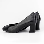 Pantofi cu Toc gros 7395 Negru » meishop.life