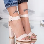 Sandale Dama cu Toc gros XKK161A Nude » meishop.life