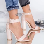 Sandale Dama cu Toc gros XKK161A Nude » meishop.life